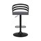 Armen Living Adele Adjustable Height Swivel Gray Faux Leather and Black Wood Bar Stool with Black Base LCADBAGRBL - alternate 2